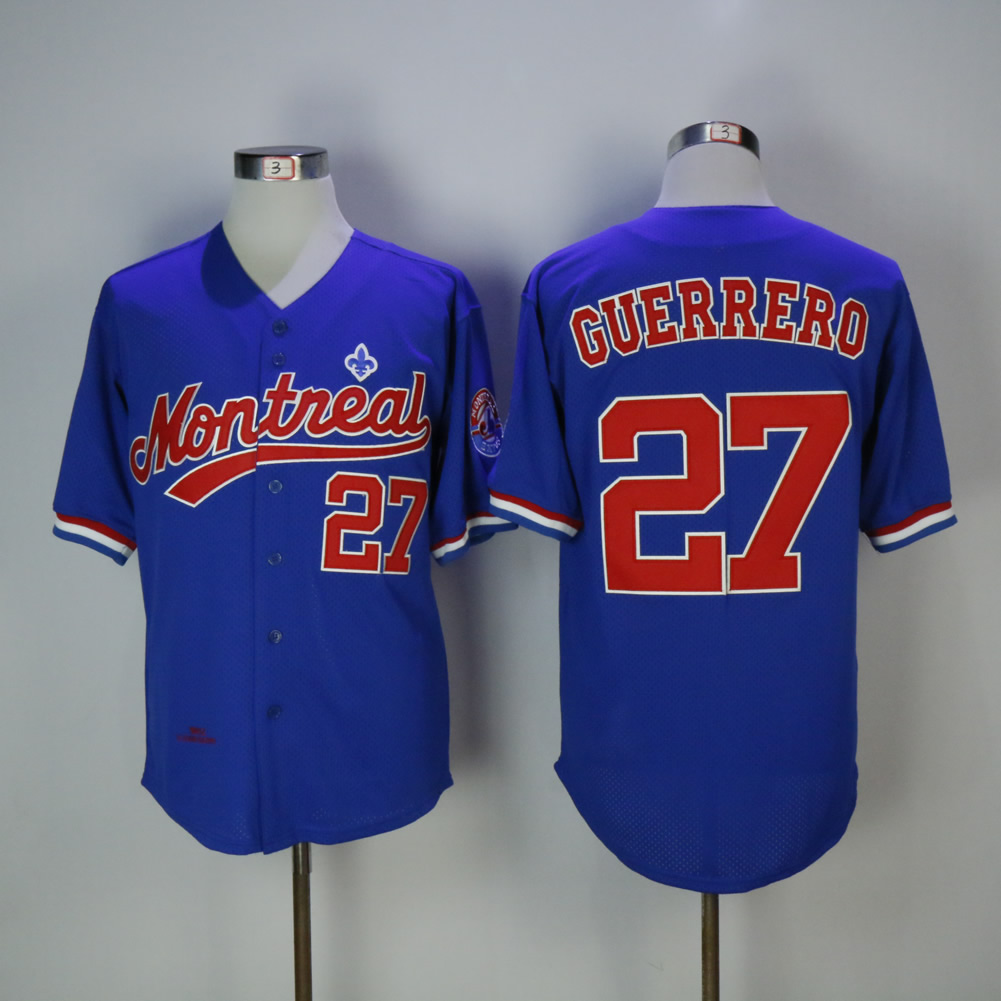 Men Montreal Expos #27 Guerrero Blue MLB Jerseys